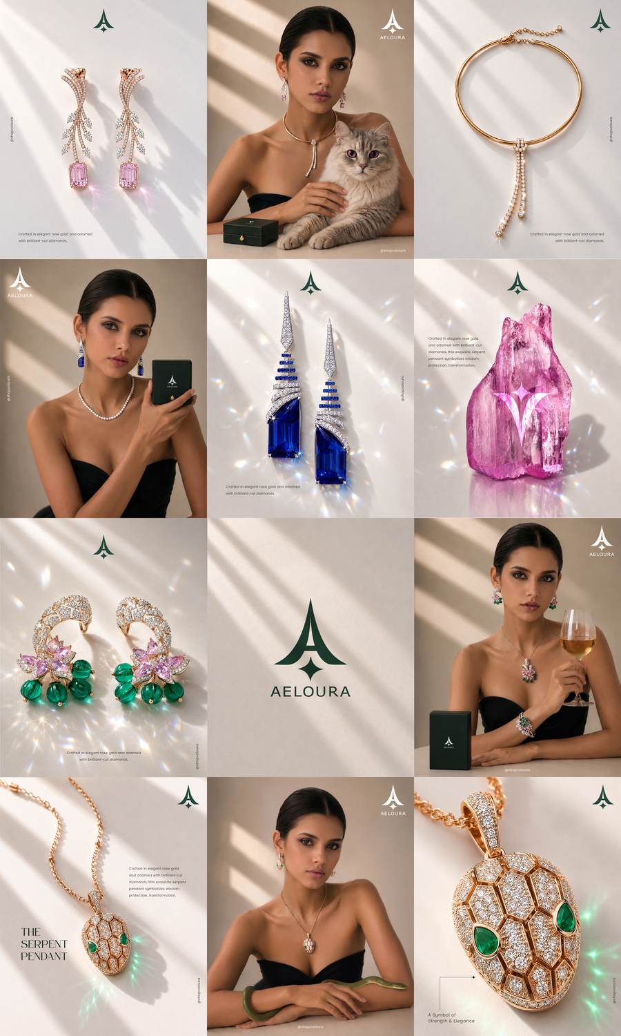 Aeloura social media grid by TBW