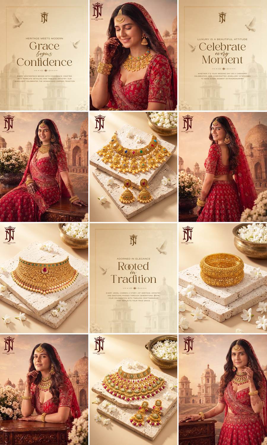 Nanak Jewellers social media grid by TBW