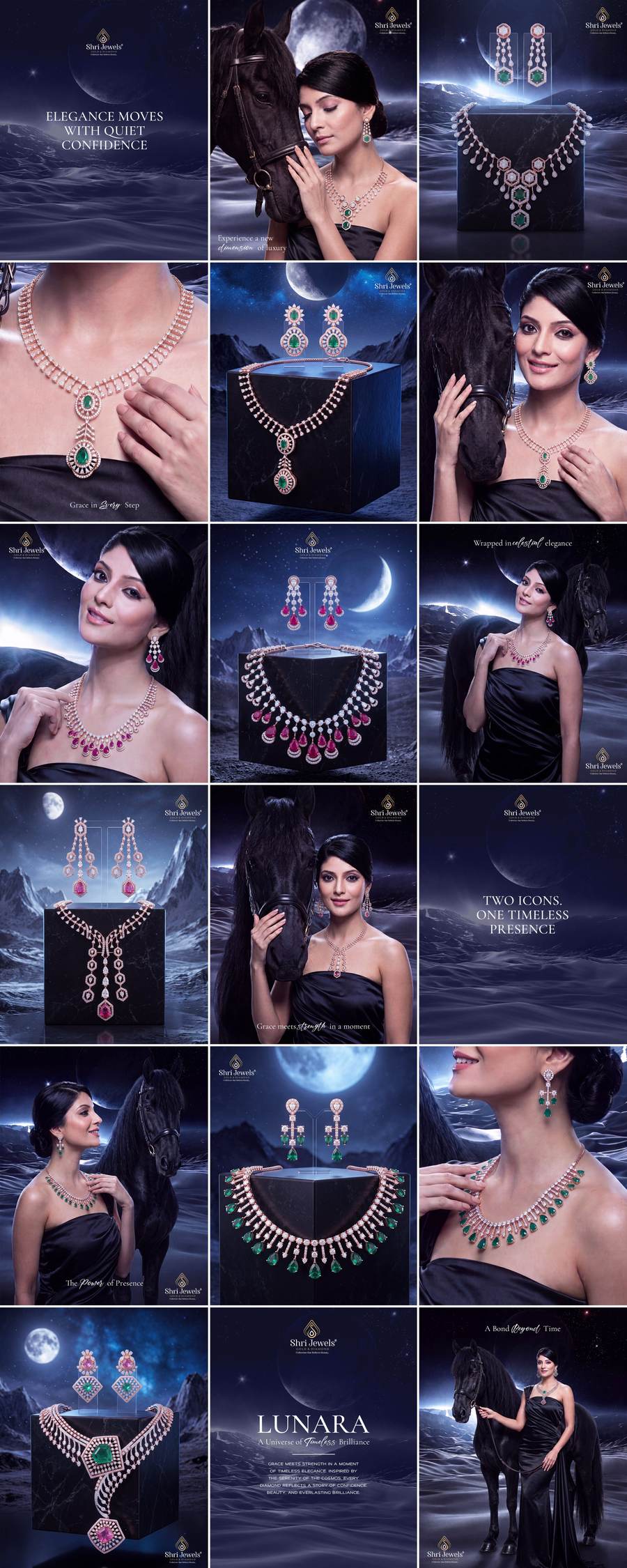 Shri Jewels Lunara social media grid by TBW