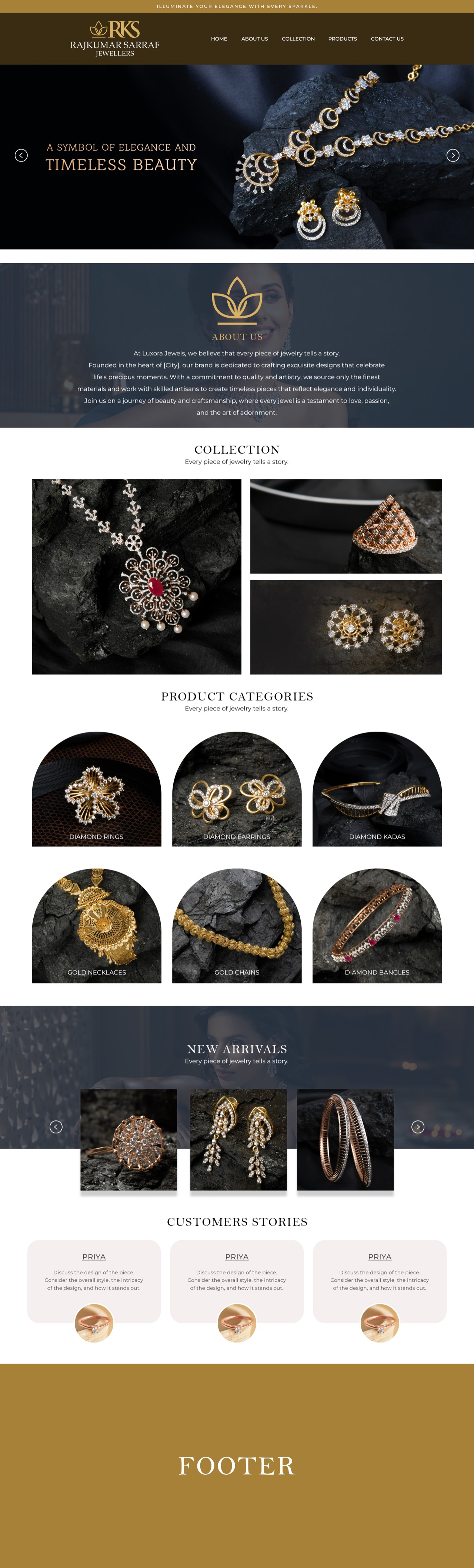 Rajkumar Sarraf Jewellers website by TBW